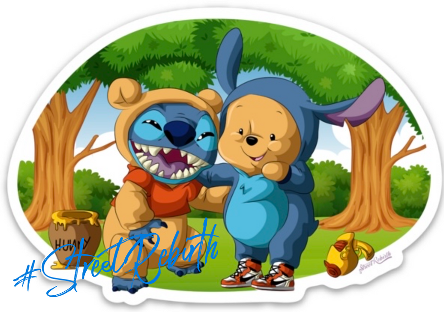 Waterproof vinyl sticker featuring an original animal-themed humorous illustration