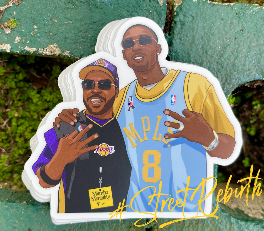Waterproof vinyl sticker featuring an original hip hop illustration