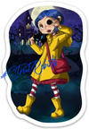 Coraline Sticker – One 4 Inch Water Proof Vinyl Sticker – For Hydro Flask, Skateboard, Laptop, Planner, Car, Collecting, Gifting