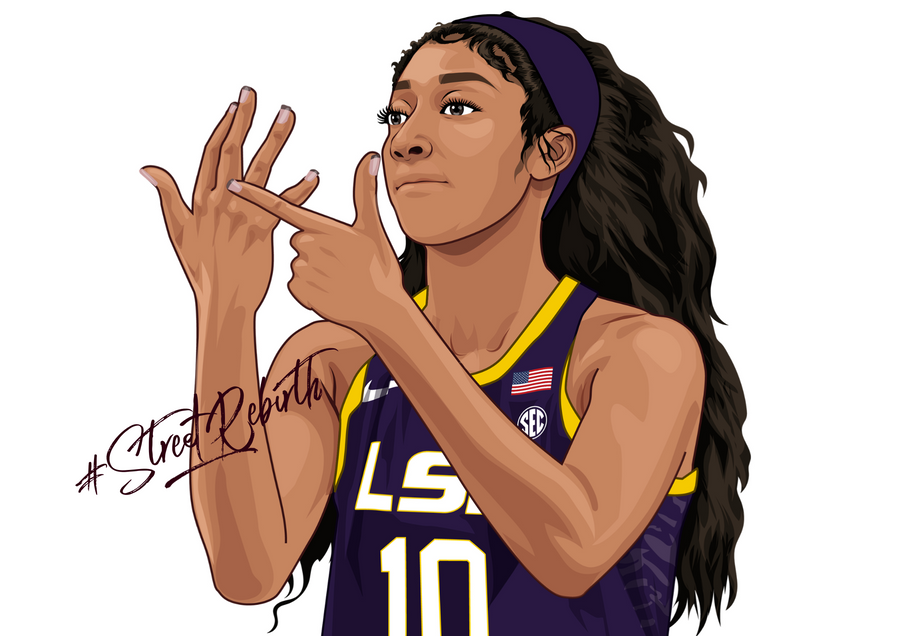 Waterproof vinyl sticker featuring an original basketball illustration