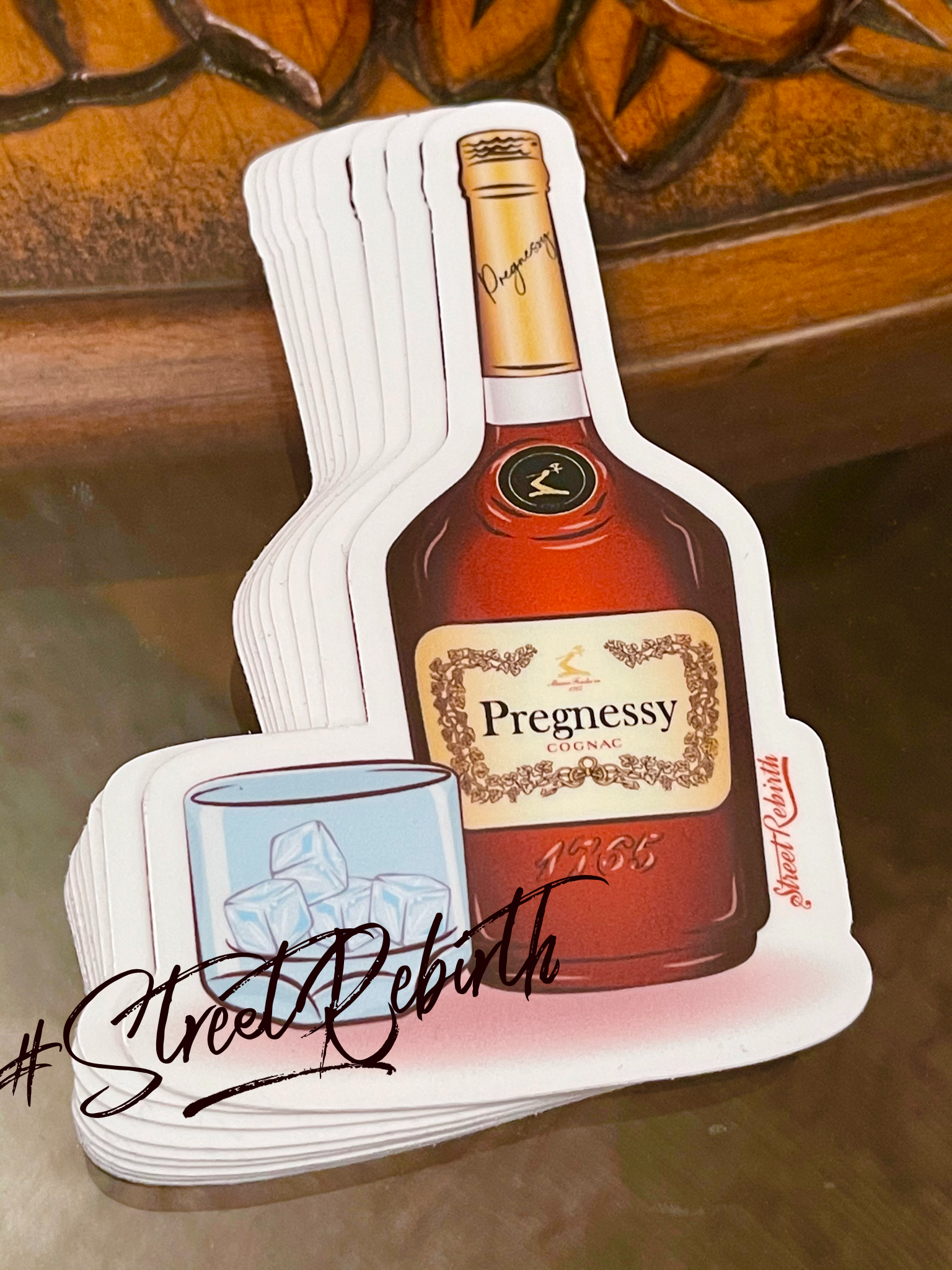 1 Henny Pregnessy Sticker – One 4 Inch Water Proof Vinyl Sticker – For Hydro Flask, Skateboard, Laptop, Planner, Car, Collecting, Gifting