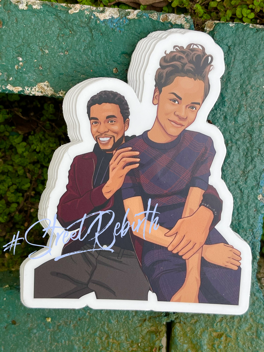 Waterproof vinyl sticker featuring an original colorful illustration