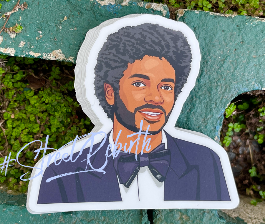 Waterproof vinyl sticker featuring an original music retro illustration