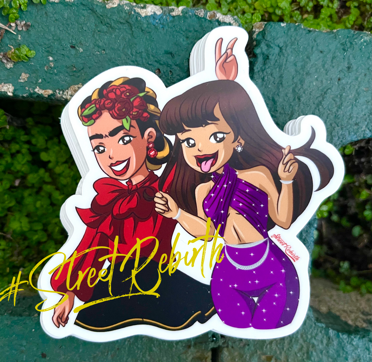 1 Selena Latina BFFs Mashup Sticker – One 4 Inch Water Proof Vinyl Sticker – For Hydro Flask, Skateboard, Laptop, Planner, Car, Collecting, Gifting