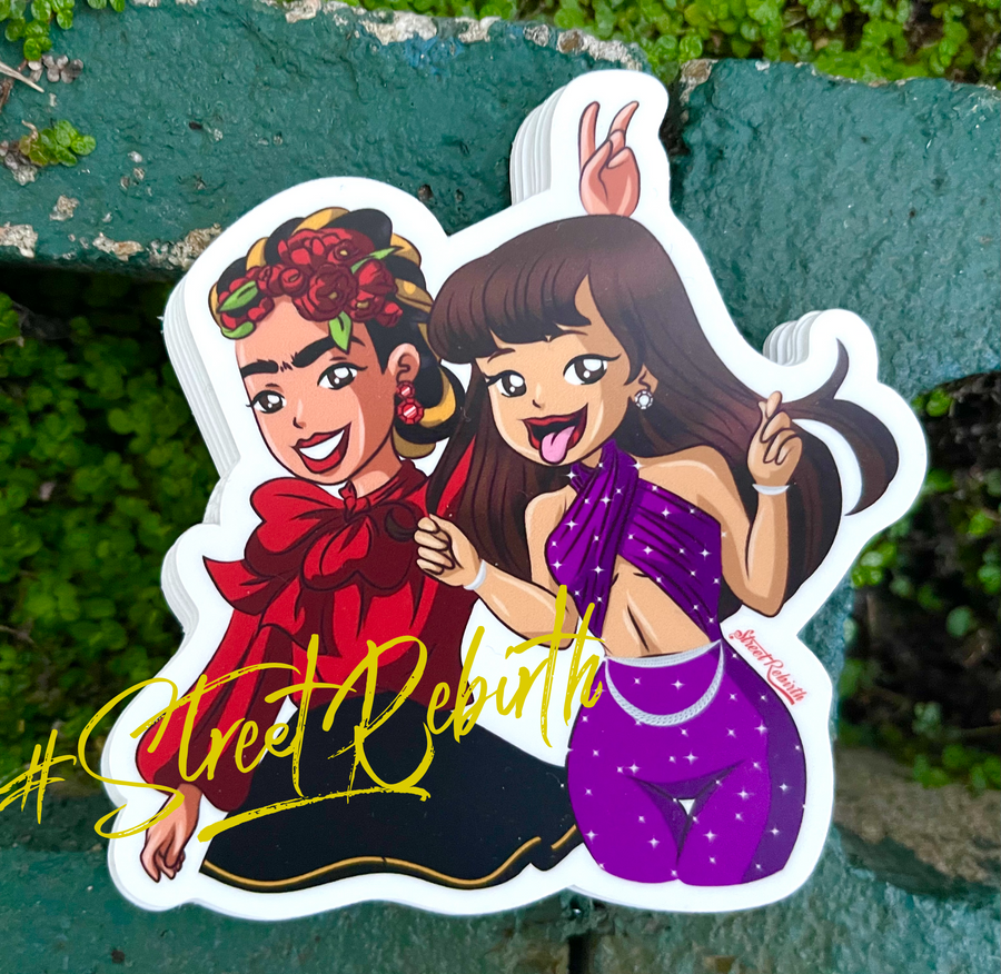 Waterproof vinyl sticker featuring an original music retro illustration