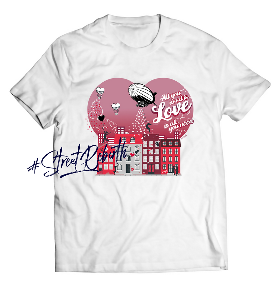 Unisex graphic T-shirt featuring an original music romantic illustration