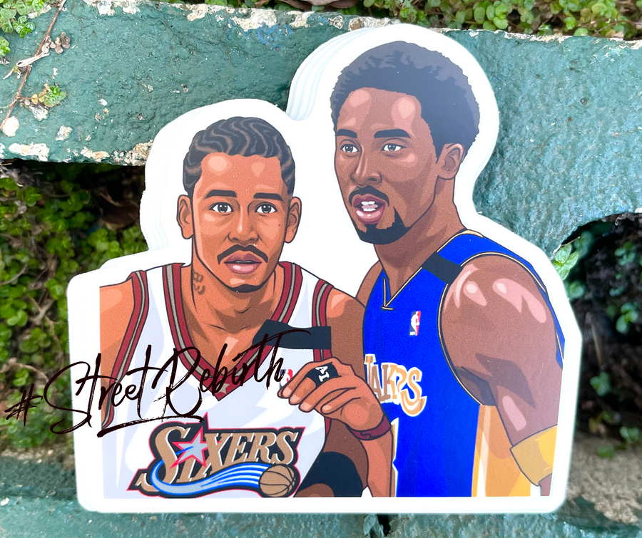 Waterproof vinyl sticker featuring an original basketball illustration