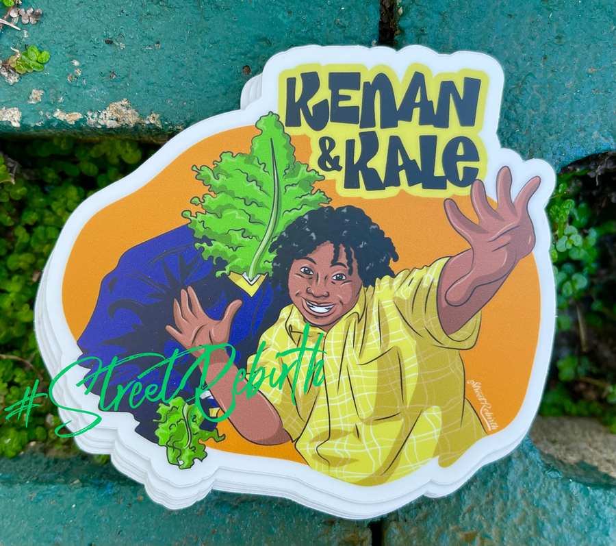 Waterproof vinyl sticker featuring an original humorous retro illustration