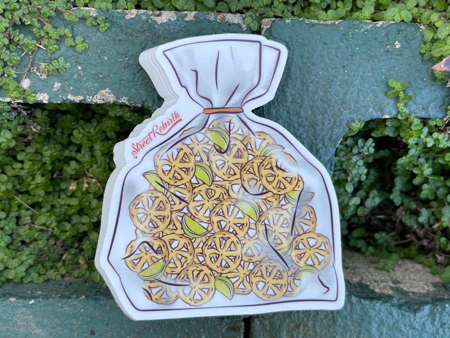 Waterproof vinyl sticker featuring an original humorous illustration