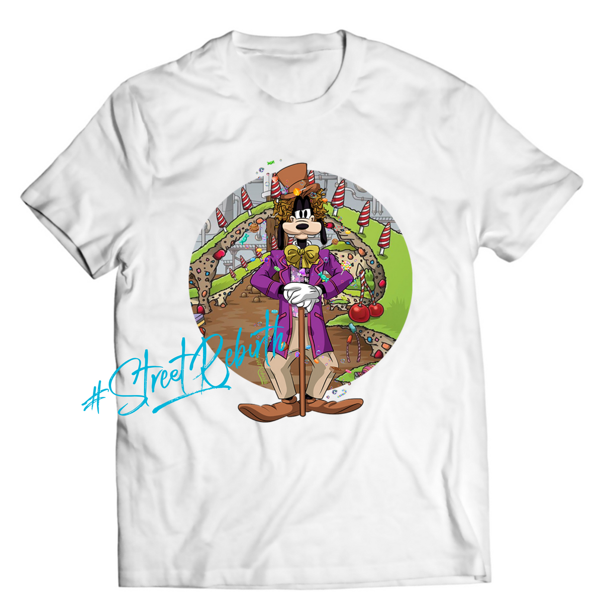 Goofy as Willy Wonka DTG-Printed Shirt – A Sweet Disney Mashup