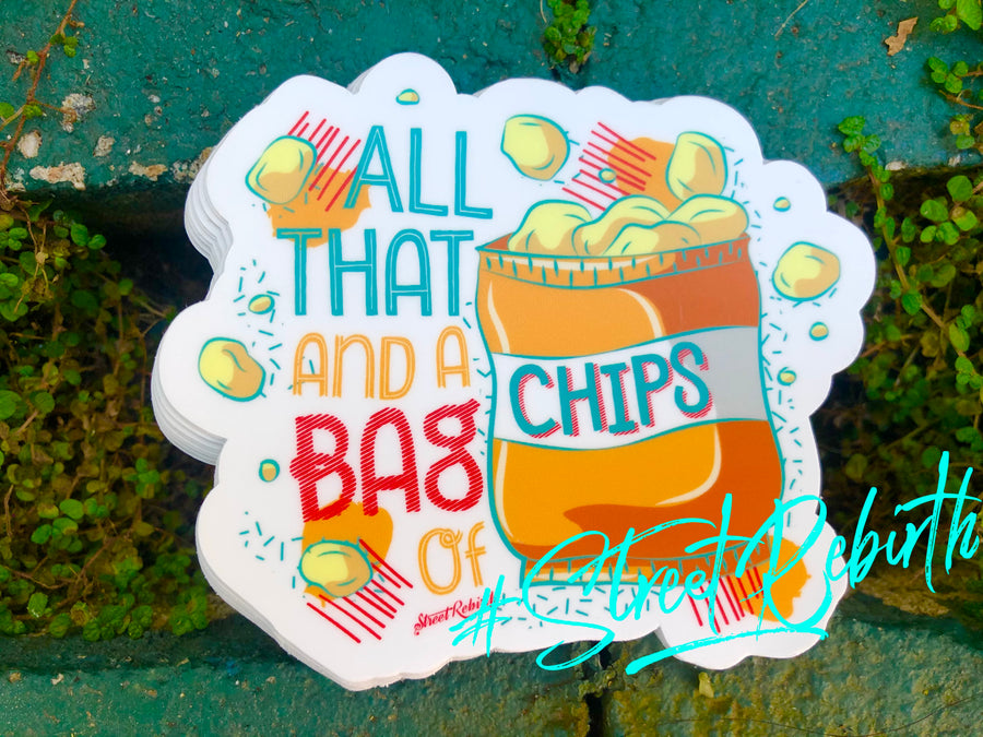 Waterproof vinyl sticker featuring an original humorous retro illustration