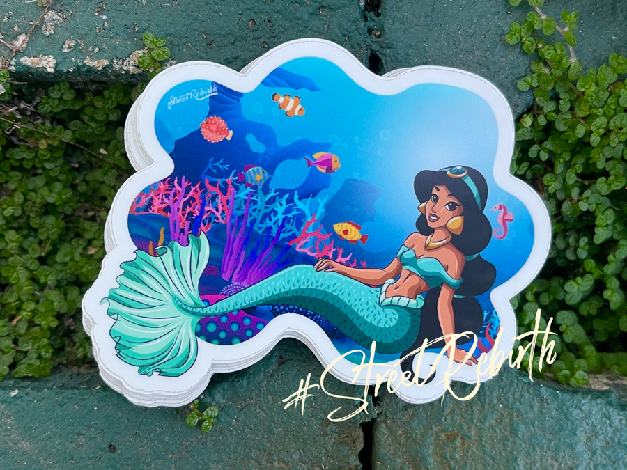 Waterproof vinyl sticker featuring an original humorous illustration