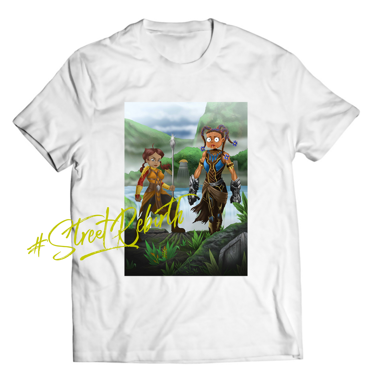 Wakonda Forever – Susie &amp; Penny Warrior Mashup Shirt (Unisex Tee, Black Girl Magic Meets Wakanda Power)