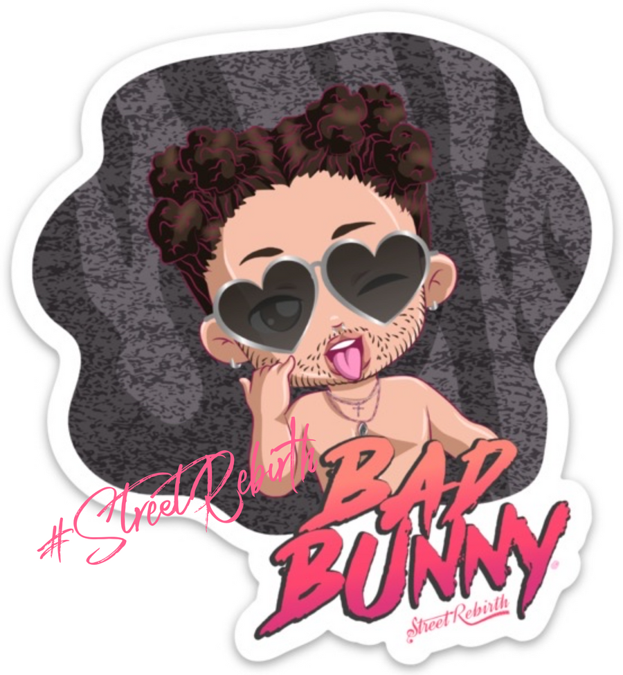 Waterproof vinyl sticker featuring an original hip hop music illustration
