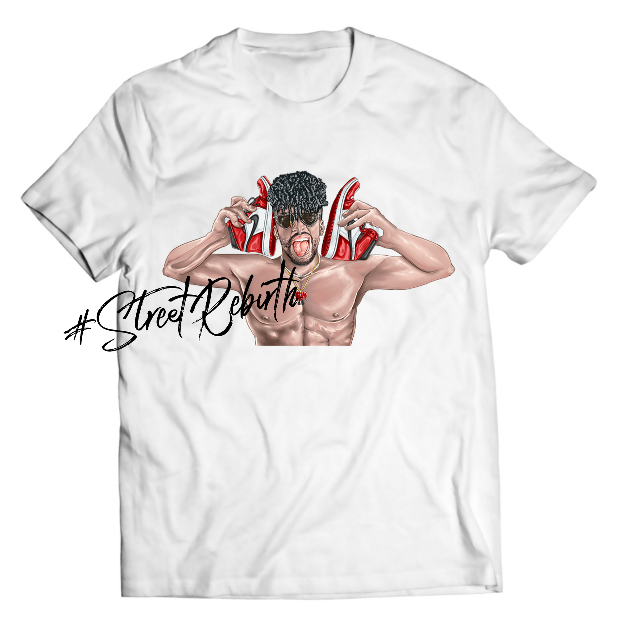 Bad Bunny Red Kicks Shirt - Direct To Garment Quality Print - Unisex Shirt - Gift For Him or Her