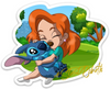 Roxanne And Stitch Pet Sticker – One 4 Inch Water Proof Vinyl Sticker – For Hydro Flask, Skateboard, Laptop, Planner, Car, Collecting, Gifting