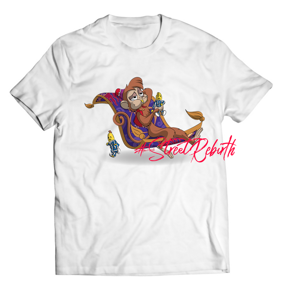 Unisex graphic T-shirt featuring an original spooky humorous cartoon-style illustration