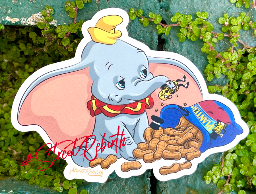 Waterproof vinyl sticker featuring an original humorous illustration
