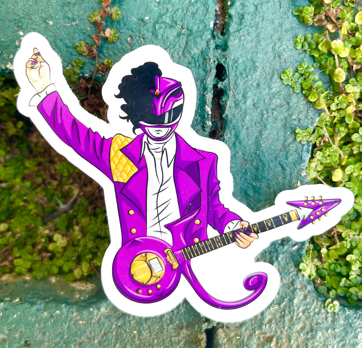 Prince Power Ranger Sticker – One 4 Inch Water Proof Vinyl Sticker – For Hydro Flask, Skateboard, Laptop, Planner, Car, Collecting, Gifting