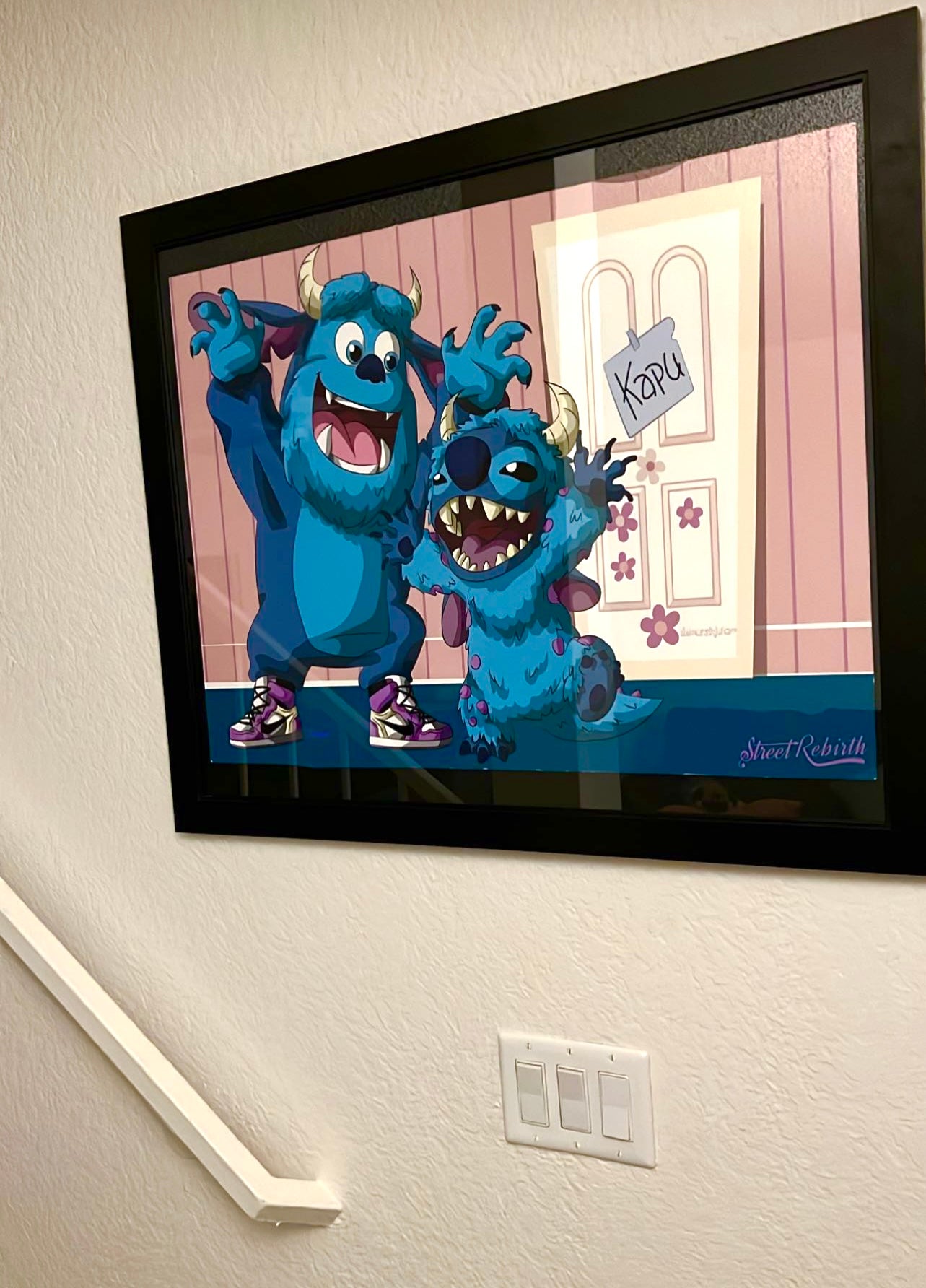 Change Clothes Stitch Sully Print - Premium Luster Photo Paper - Wall Decor - 16x20 Matte Finish