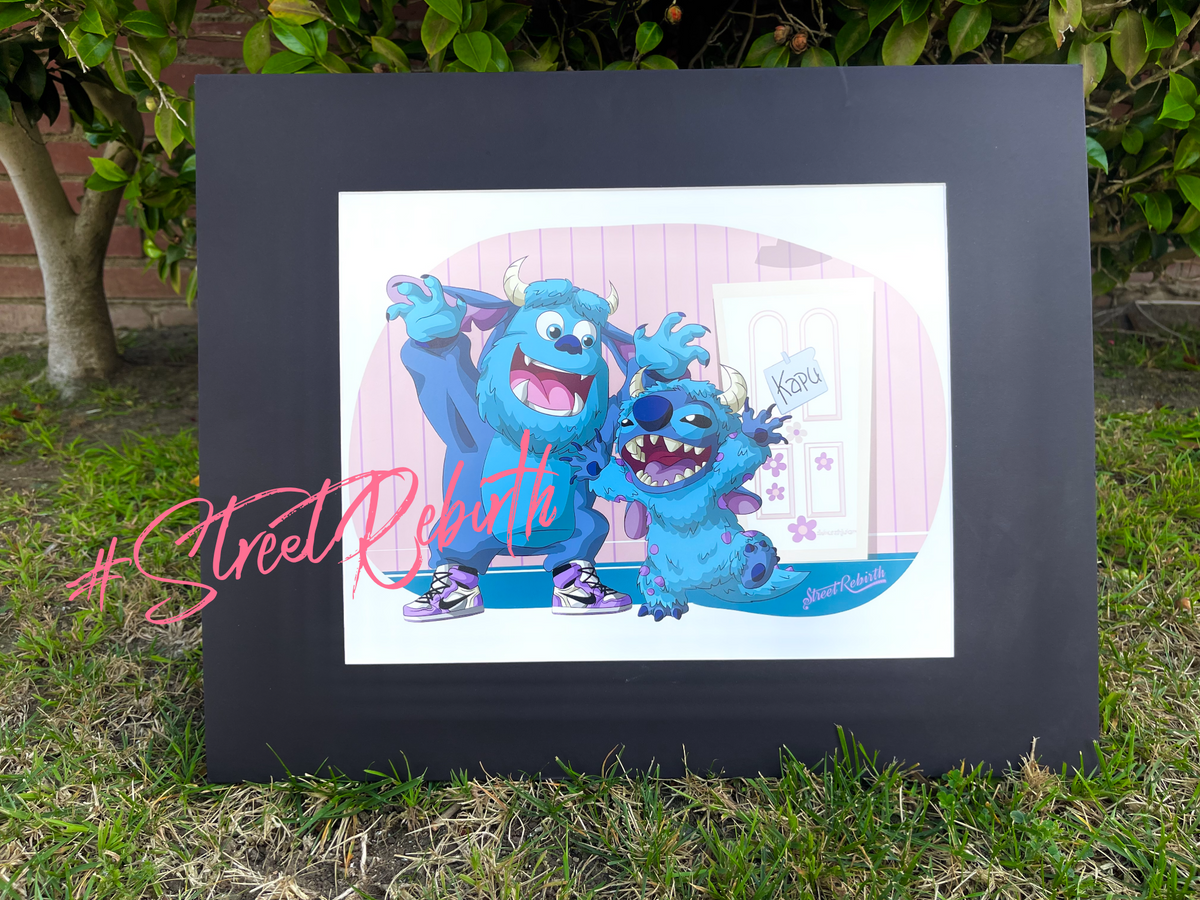 Change Clothes Stitch Sully Print - Premium Luster Photo Paper - Wall Decor - 16x20 Matte Finish