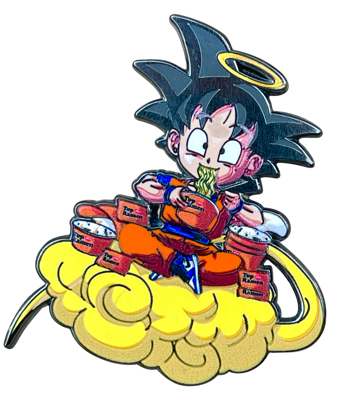 Kid Goku on Nimbus Enamel Pin – A Whimsical Tribute to Iconic Anime