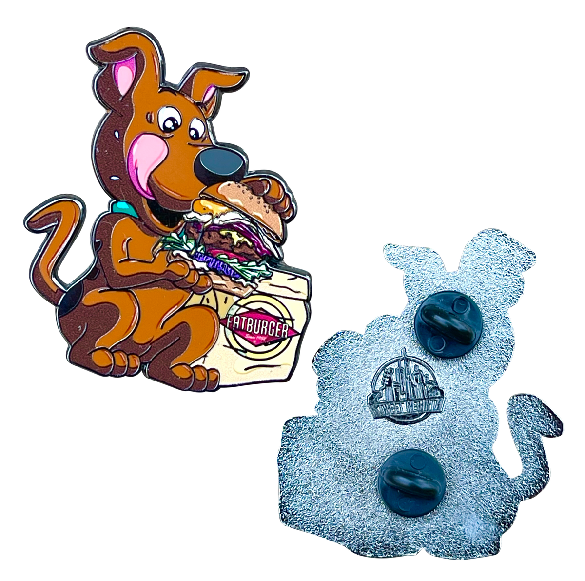 Chibi Scooby-Doo Eating a Fatburger Enamel Pin – A Whimsical Twist on a Classic