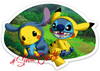 Change Clothes Stitch Pika Sticker – One 4 Inch Water Proof Vinyl Sticker – For Hydro Flask, Skateboard, Laptop, Planner, Car, Collecting, Gifting