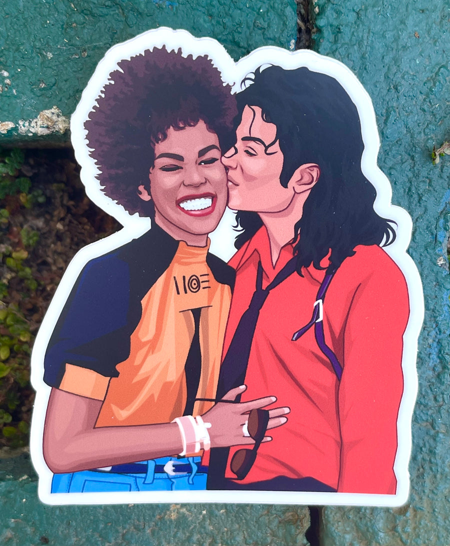 Waterproof vinyl sticker featuring an original music illustration