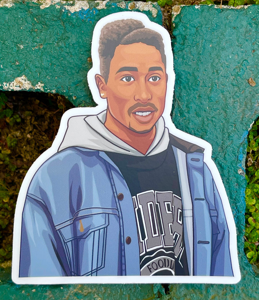Waterproof vinyl sticker featuring an original hip hop music retro illustration