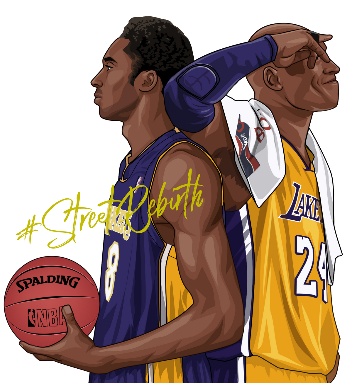 Legacy Mirror – Kobe #8 vs Kobe #24 Vinyl Sticker (4-inch, Glossy, Waterproof, Iconic Tribute)”