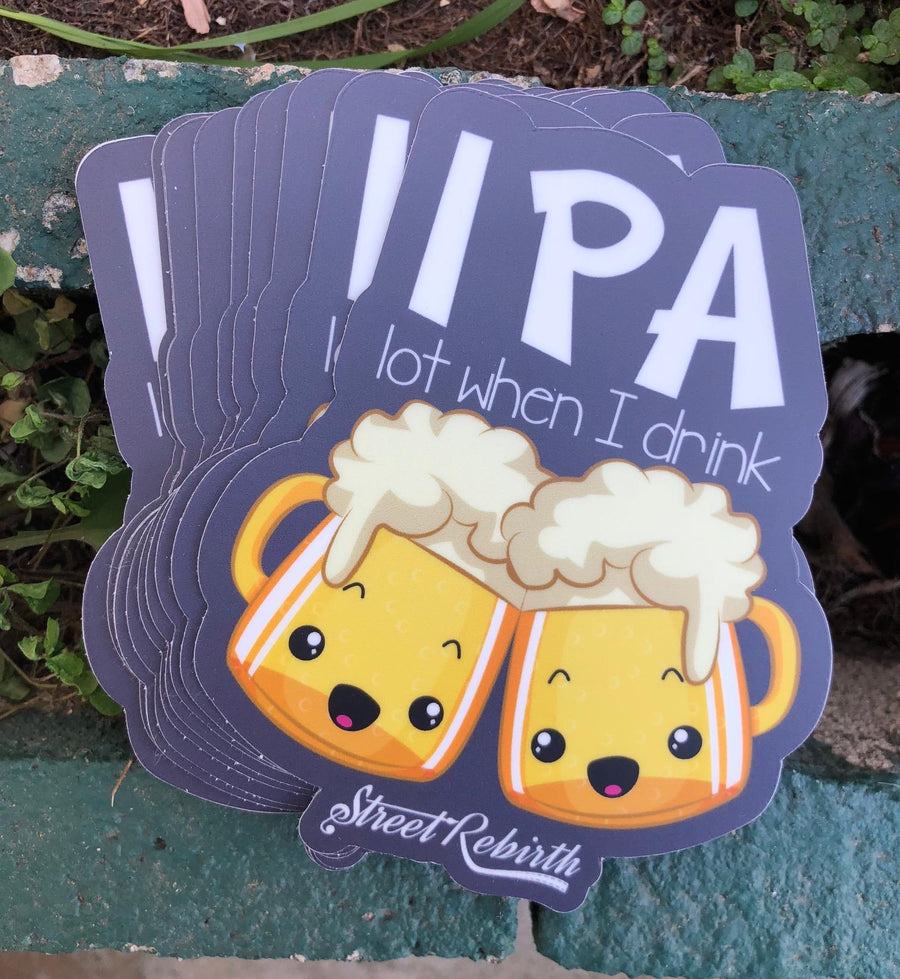 Waterproof vinyl sticker featuring an original colorful illustration
