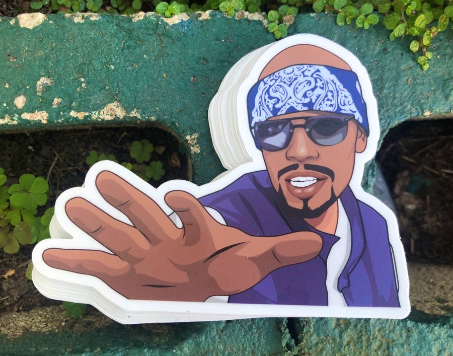 Sketch comedy sticker of the R&B slow jam music video parody, 4 inch waterproof vinyl decal