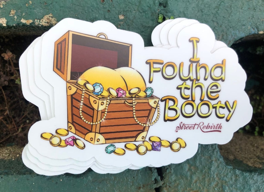 Waterproof vinyl sticker featuring an original humorous illustration