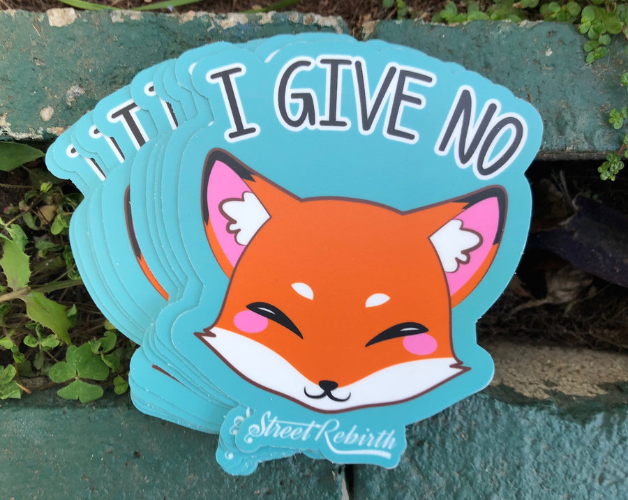Waterproof vinyl sticker featuring an original animal-themed illustration
