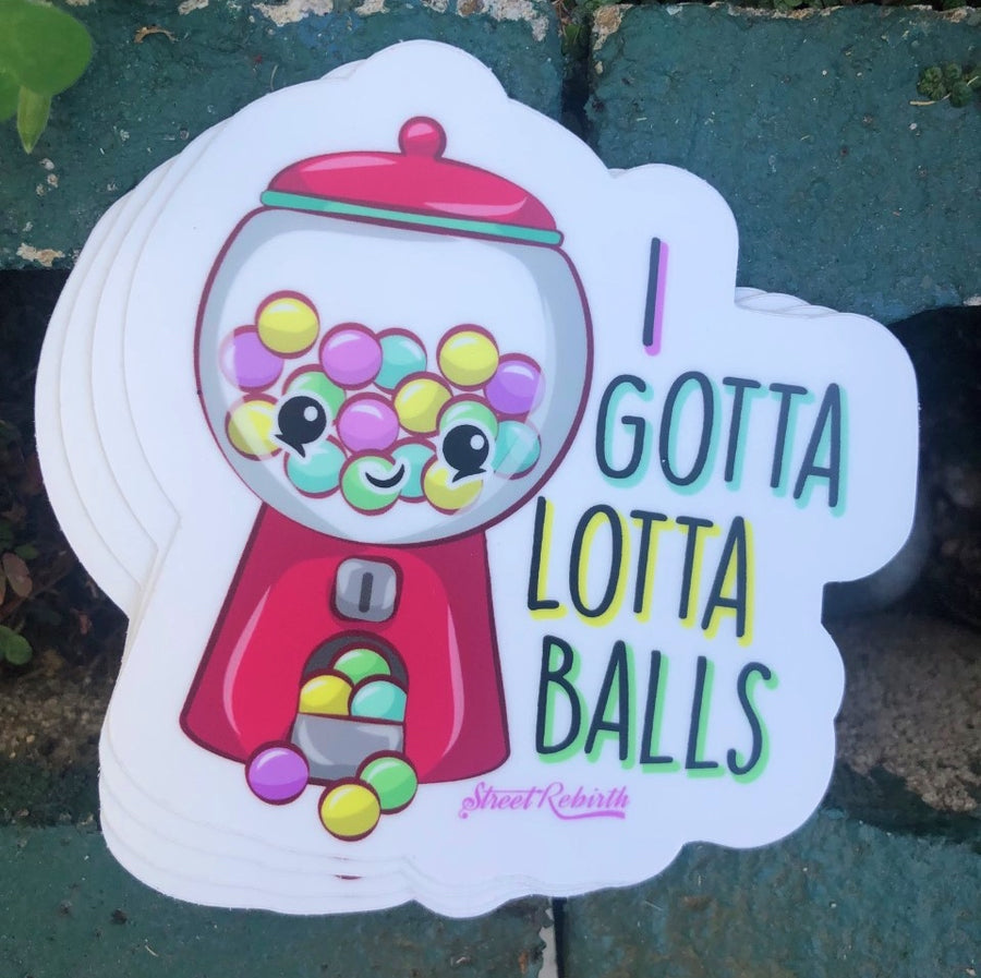 Waterproof vinyl sticker featuring an original humorous illustration