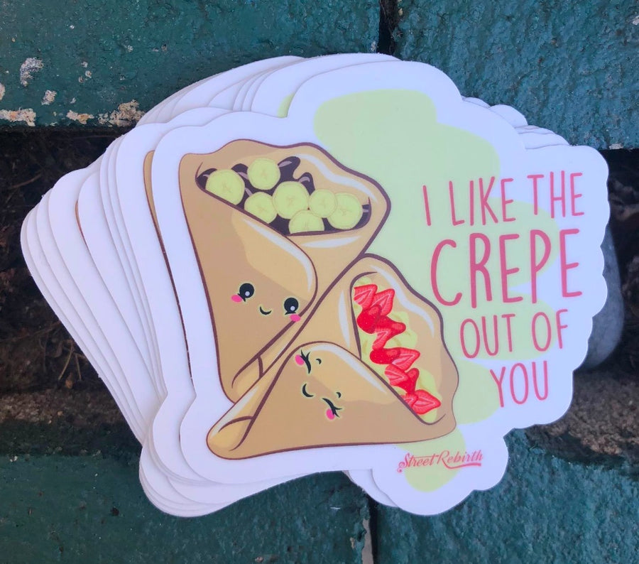 Waterproof vinyl sticker featuring an original humorous illustration
