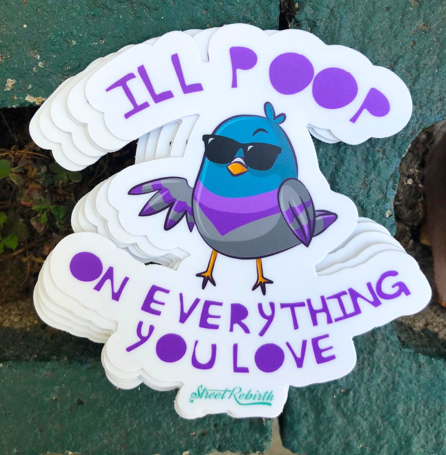 Waterproof vinyl sticker featuring an original romantic illustration