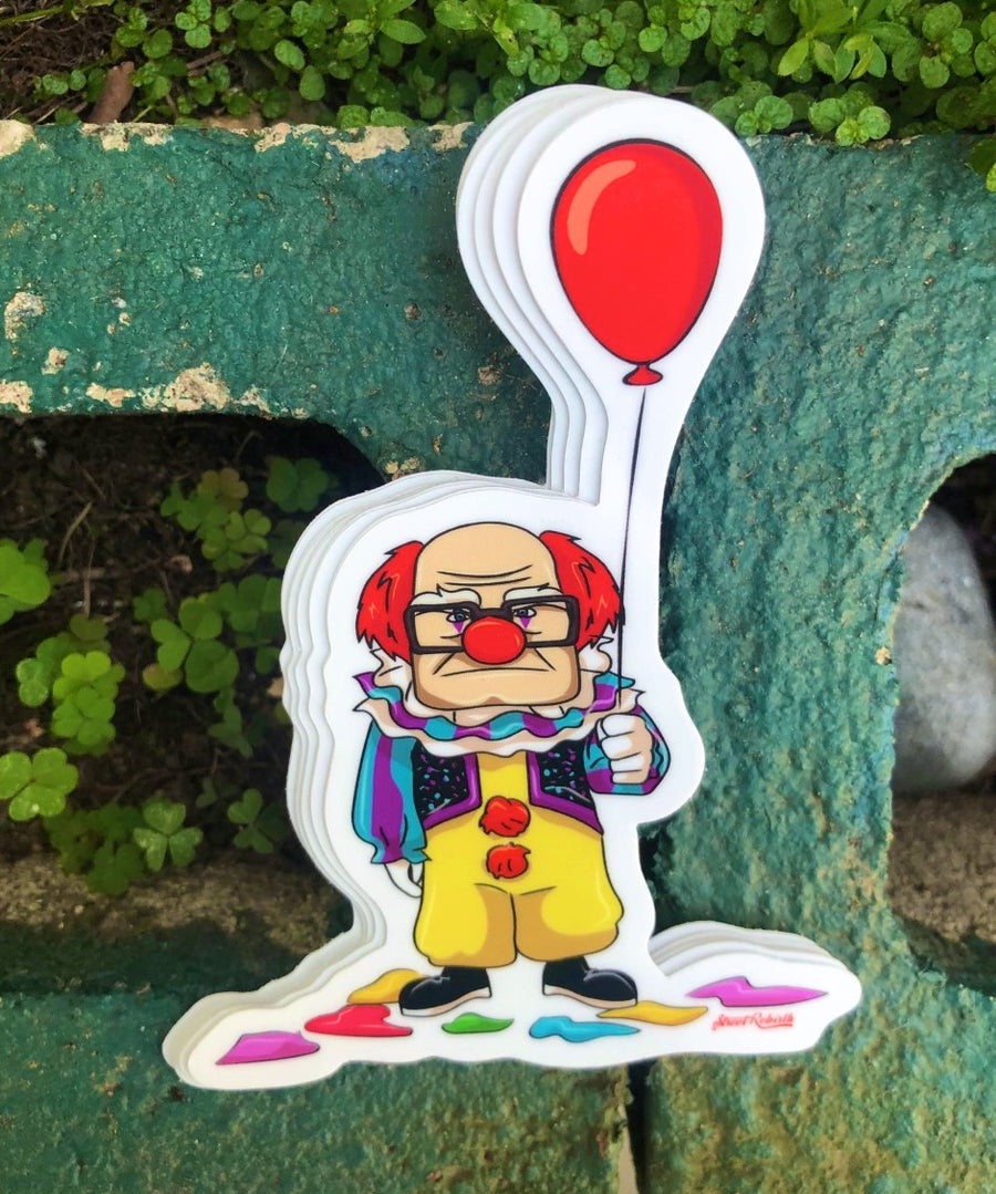 Waterproof vinyl sticker featuring an original colorful illustration