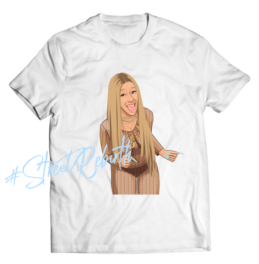 Unisex graphic T-shirt featuring an original hip hop music humorous illustration