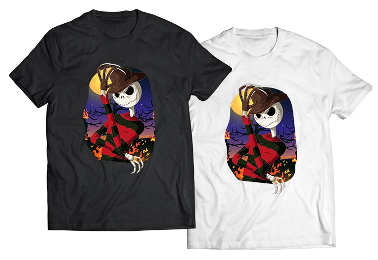 Unisex graphic T-shirt featuring an original spooky humorous cartoon-style illustration