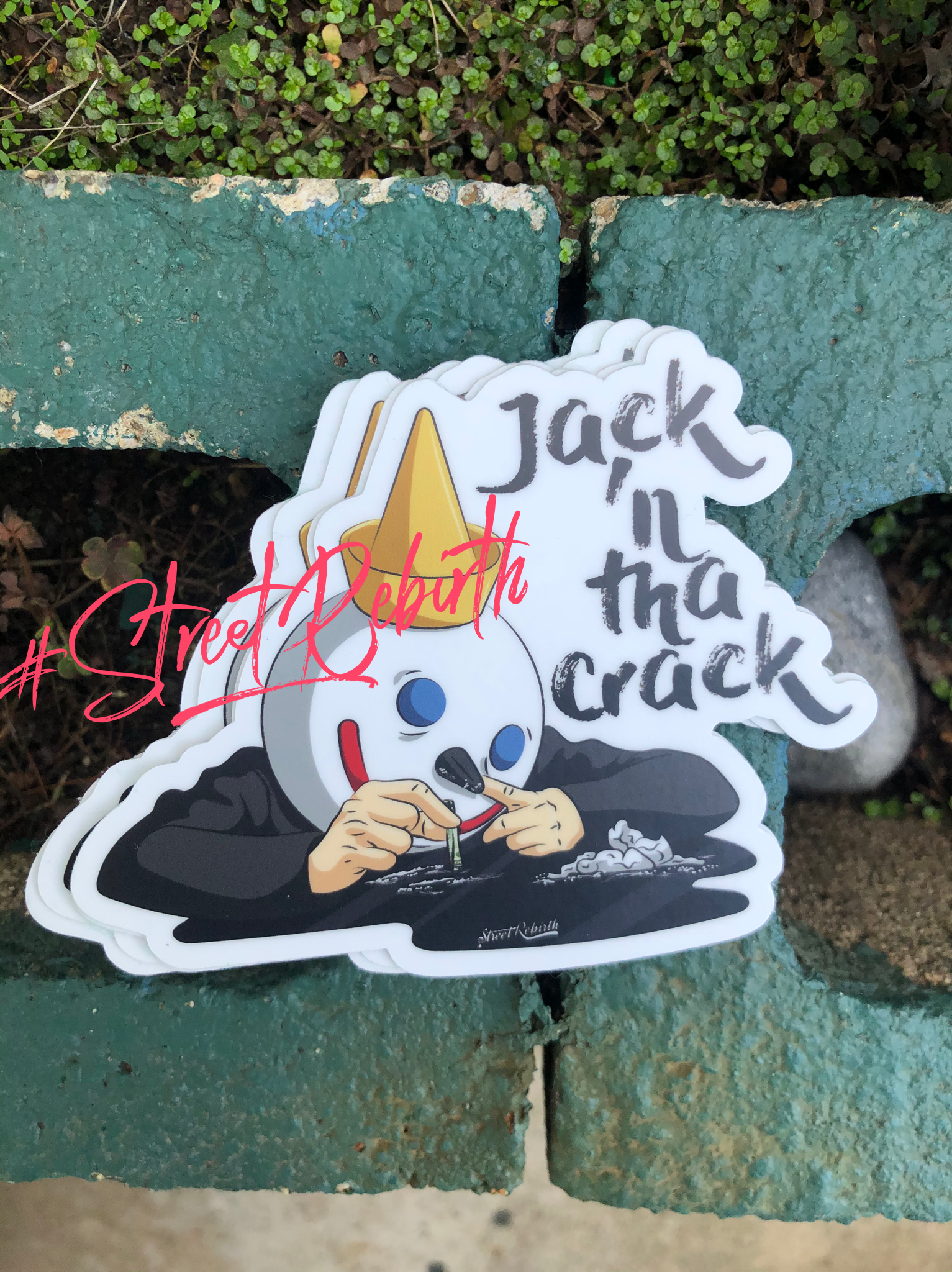 1 Jack'n tha crack  Sticker – One 4 Inch Water Proof Vinyl Sticker – For Hydro Flask, Skateboard, Laptop, Planner, Car, Collecting, Gifting