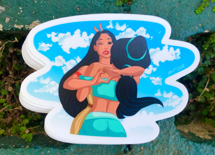 Waterproof vinyl sticker featuring an original humorous illustration