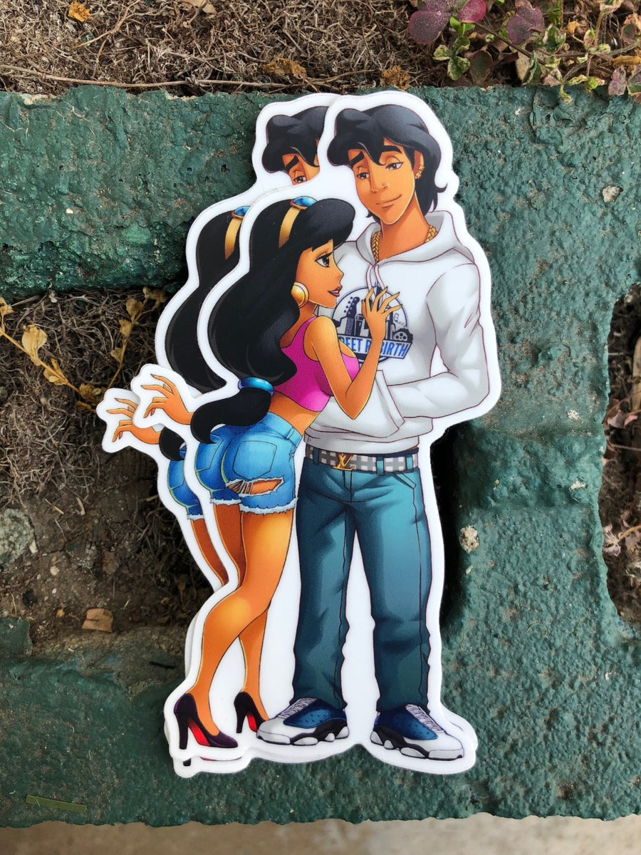 Waterproof vinyl sticker featuring an original romantic streetwear illustration