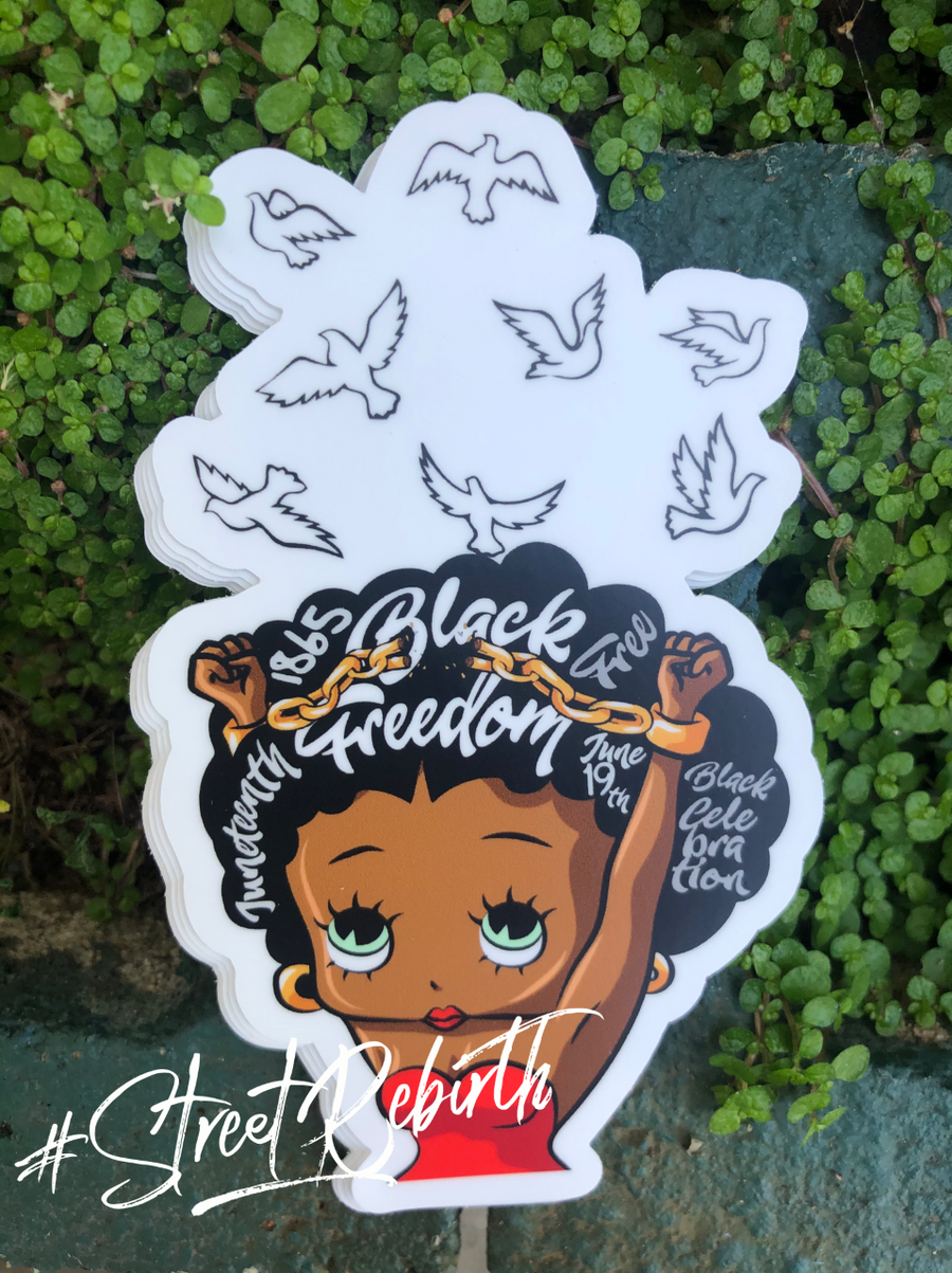 Waterproof vinyl sticker featuring an original colorful illustration