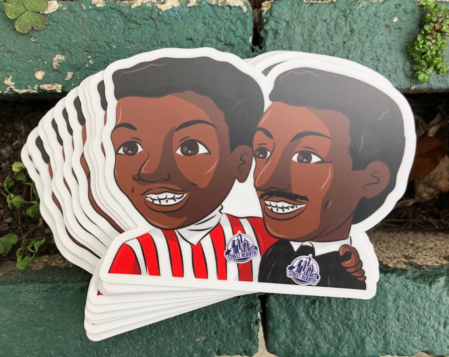 Waterproof vinyl sticker featuring an original humorous retro illustration