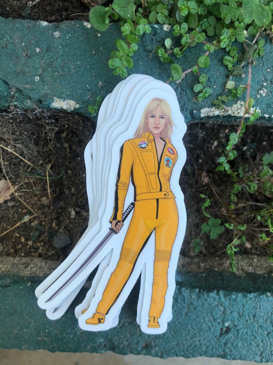 Waterproof vinyl sticker featuring an original humorous illustration