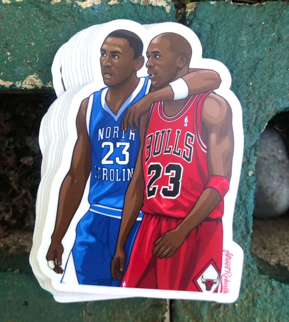 From College to Greatness – Jordan Sticker – One 4 Inch Water Proof Vinyl Sticker – For Hydro Flask, Skateboard, Laptop, Planner, Car, Collecting, Gifting