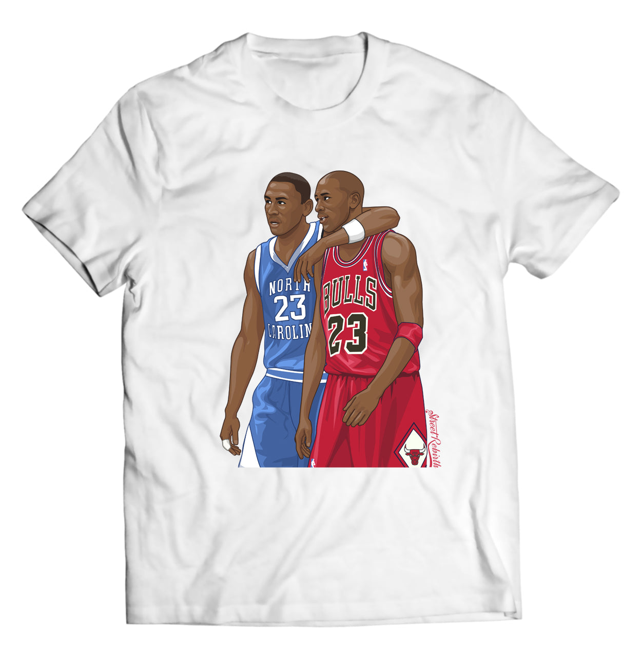 Michael Jordan North Carolina & Chicago Bulls T-Shirt – Young MJ Meets GOAT Era, Basketball Legend Graphic Tee for Fans & Collectors