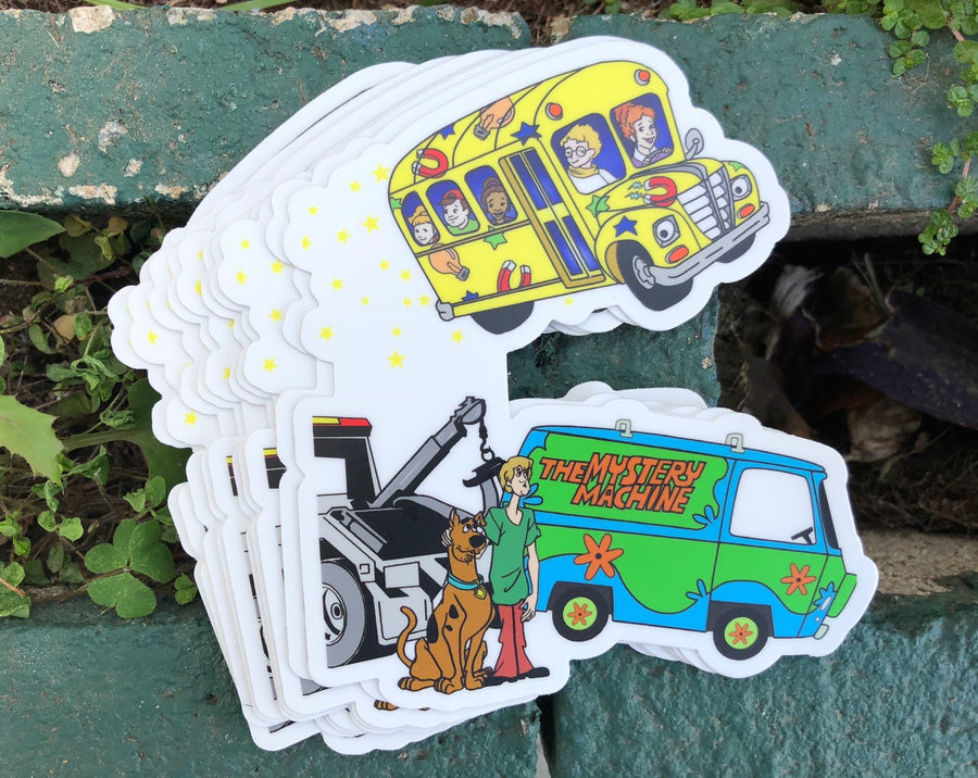 Waterproof vinyl sticker featuring an original humorous retro illustration